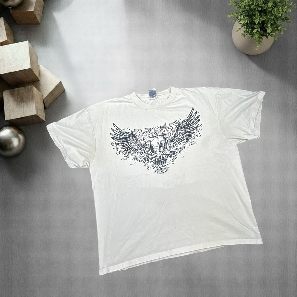 Dickies Vintage Y2K Graphic T-Shirt Mens XL White Winged Crest Skater Streetwear